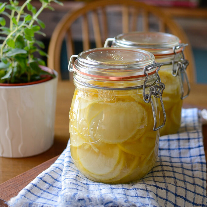 Browse Free HD Images of Two Large Jars Of Dried Lemon Slices