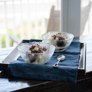 Red bean patbingsu is a cool summer dessert in Korea.