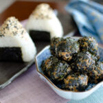 Kimchi tuna onigiri and kimchi seaweed rice balls made with leftover rice, and canned tuna.