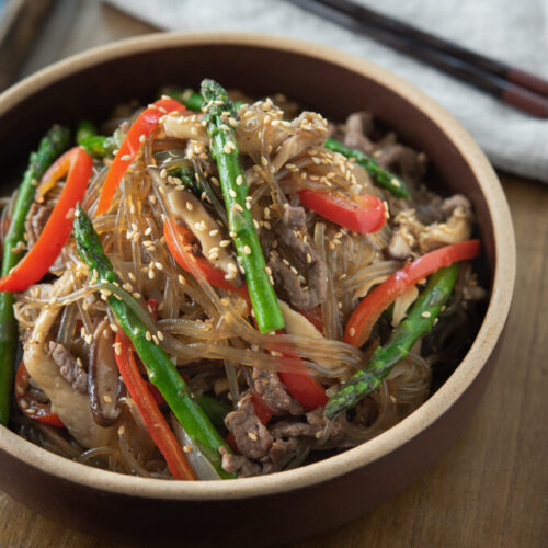 Mushroom Asparagus Japchae Beyond Kimchee
