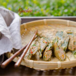 Perilla Leaves are used as dumpling wrappers to hold pork and vegetable filling