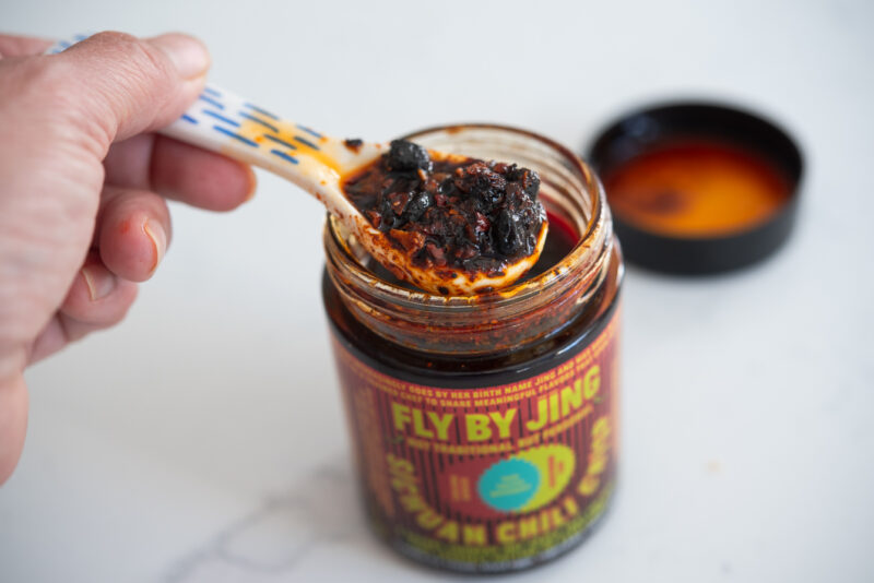 Chili crisp is a Chinese condiment made with chili, oil and spices
