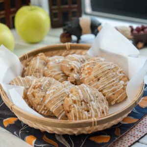 Soft apple cookies are perfect for autumn treat.