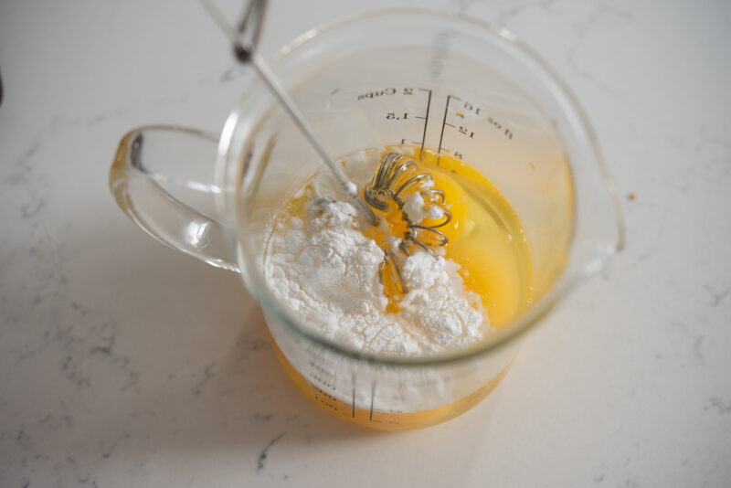 Adding baking powder will help the Korean egg pudding rise higher when steamed.