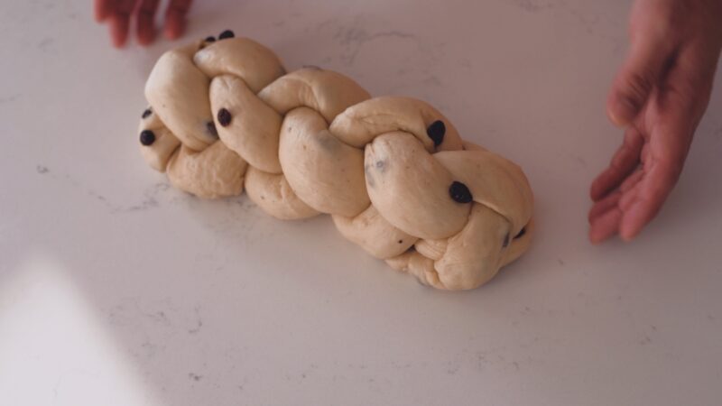 4 strand braided Pulla loaf is complete.