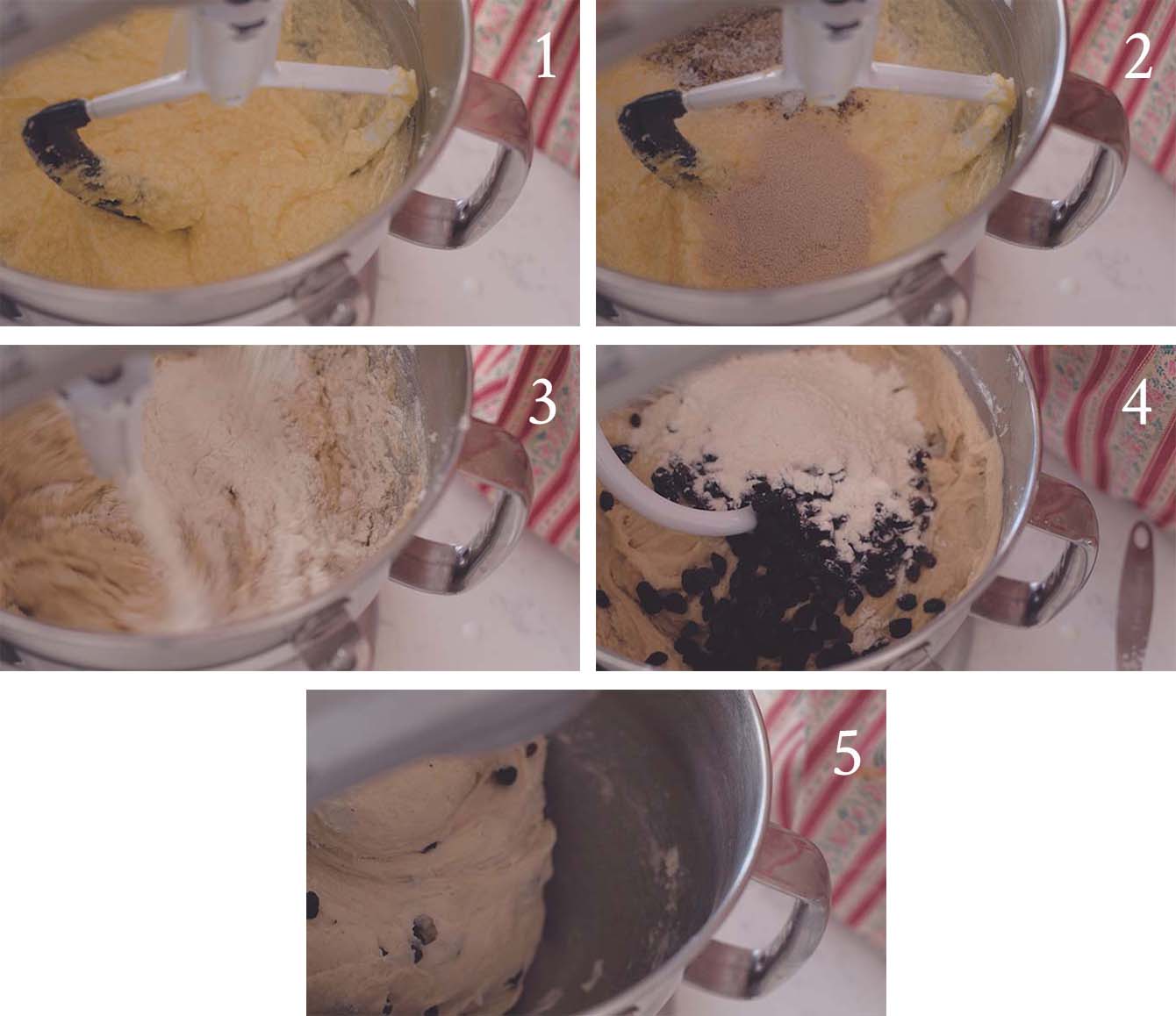 Instructions of making pulla cardamom bread dough.