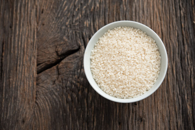 White short grain rice is common in Korean cuisine