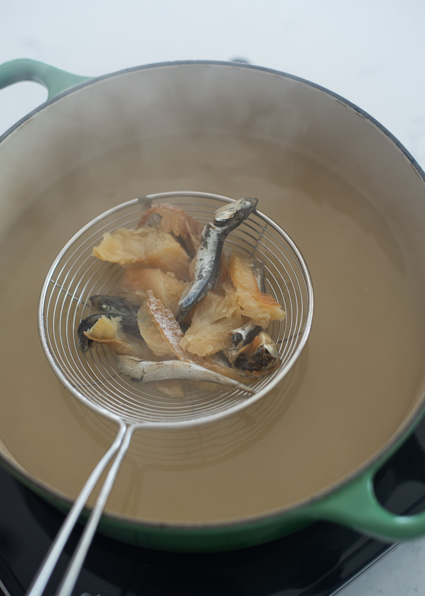 Dried fish and anchovies are used to make soup base stock.