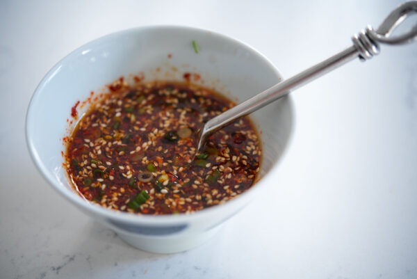 Korean soy chili sauce to dress up steamed soft tofu