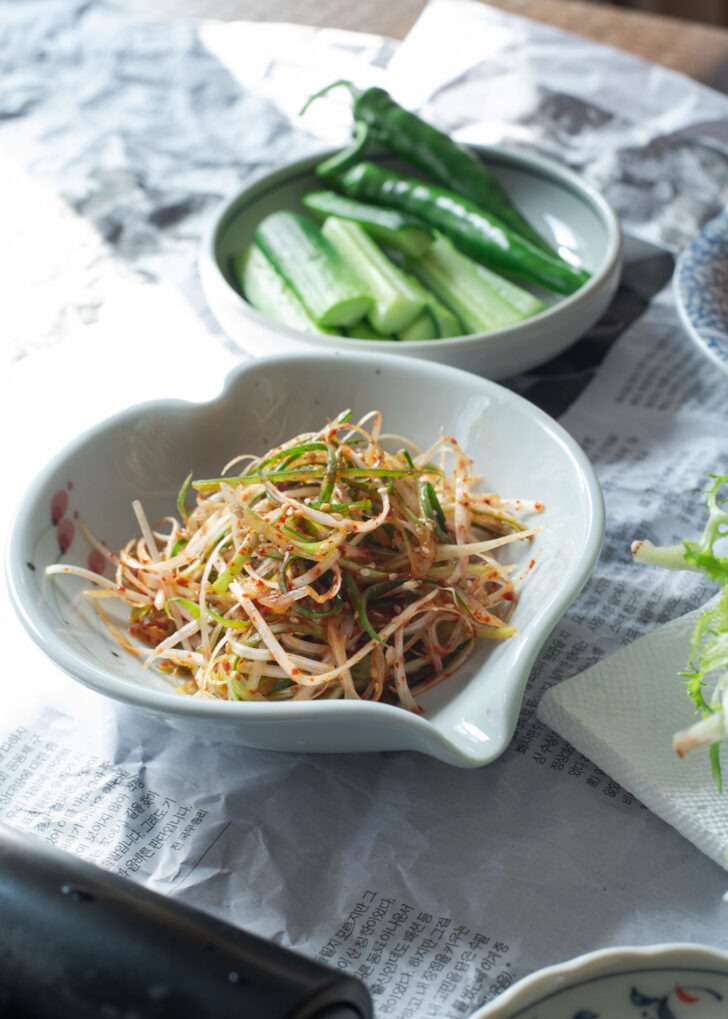 Korean green onion salad is a must for grilled samgyupsal.