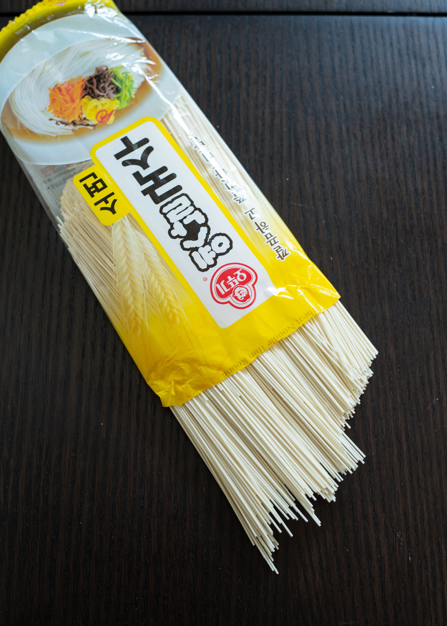 Korean wheat noodles (somyeon) for bibim guksu.