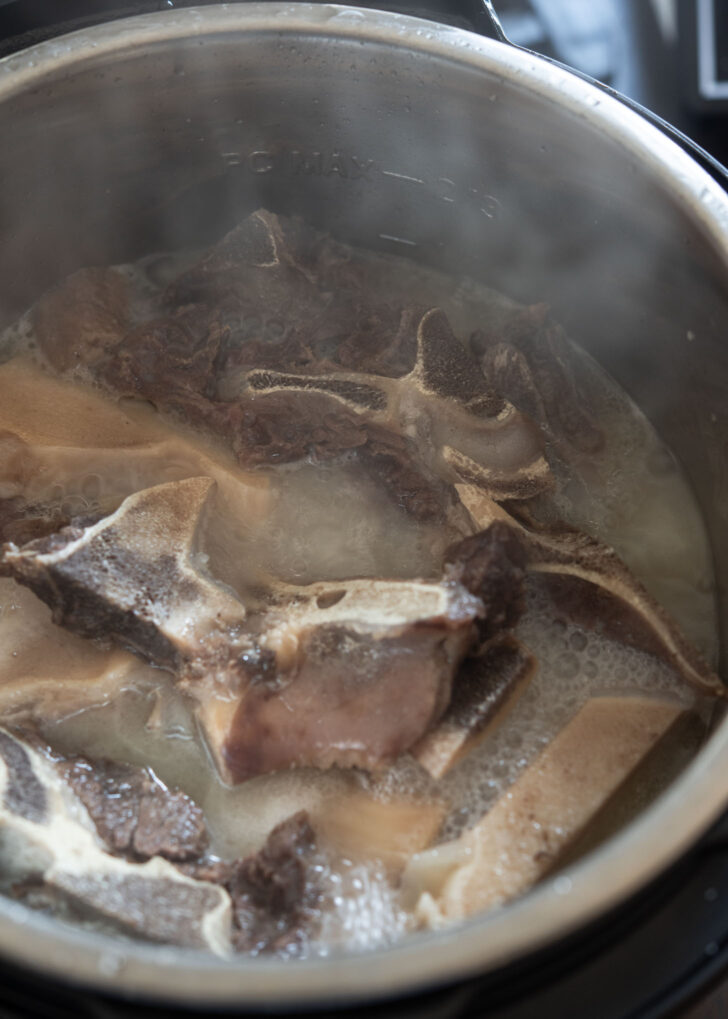 Extra boiling to get milky bone broth in an instant pot.