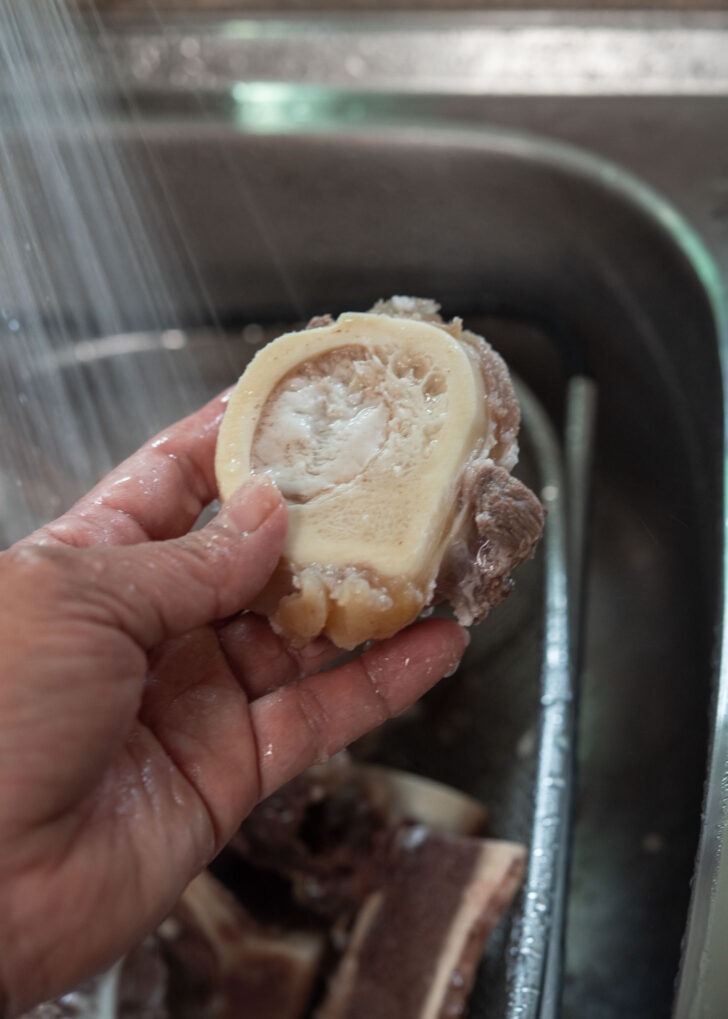 Ox bones with marrow inside cleaned.