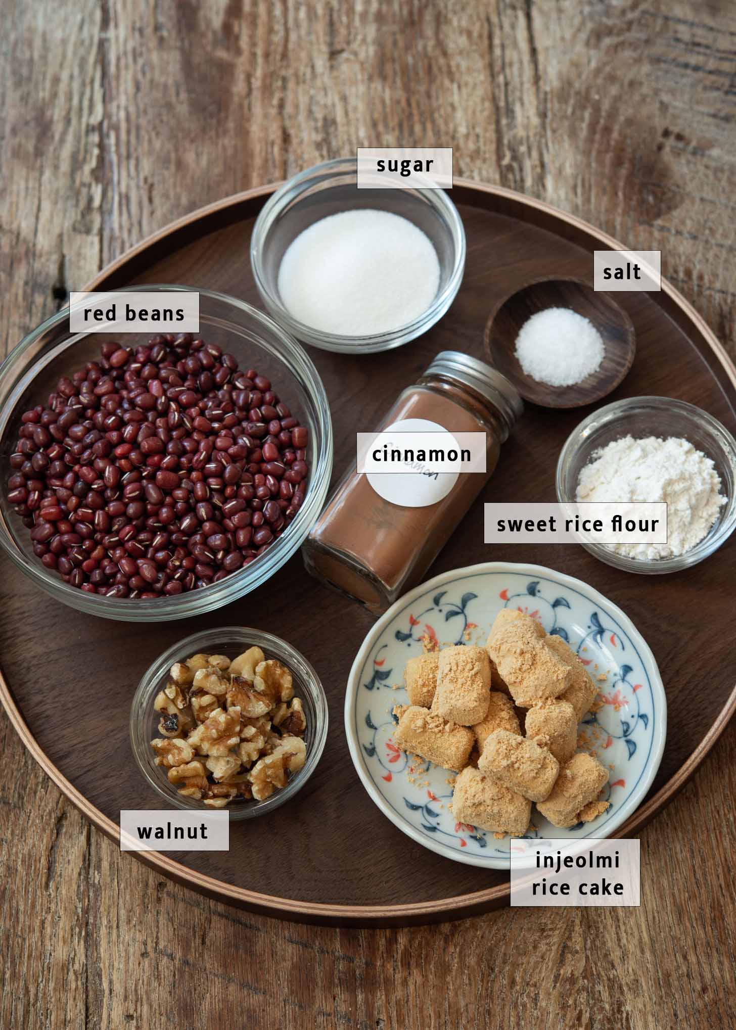 Ingredients for danpatjuk recipe.