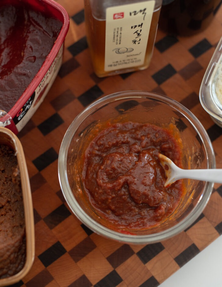 Homemade Ssamjang sauce made for bossam topping.