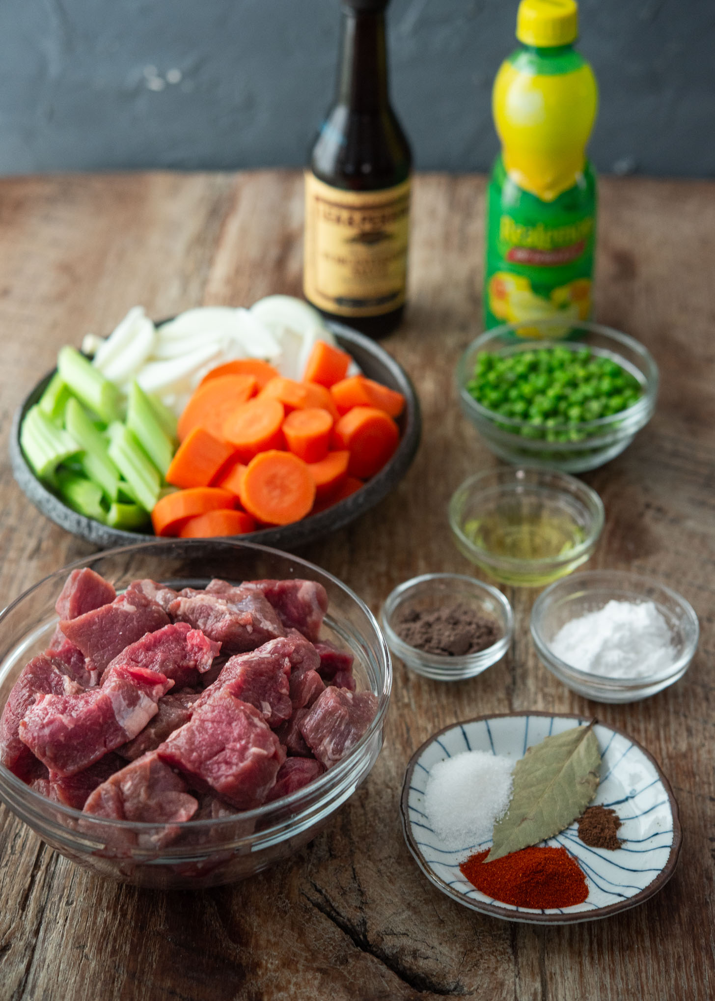 Recipe Ingredients for making old time beef stew.