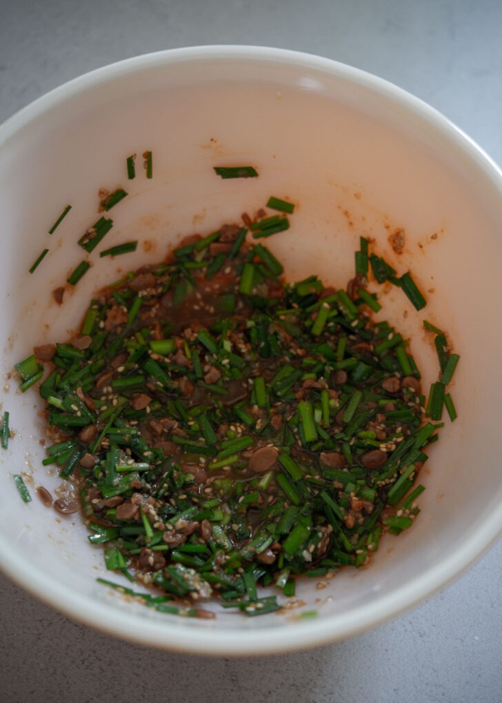 Doenjang marinade stirred together in a bowl