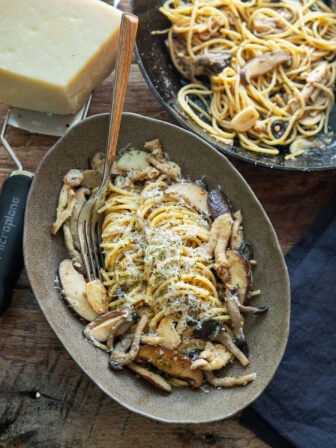 Doenjang pasta with mushroom in a serving bowl