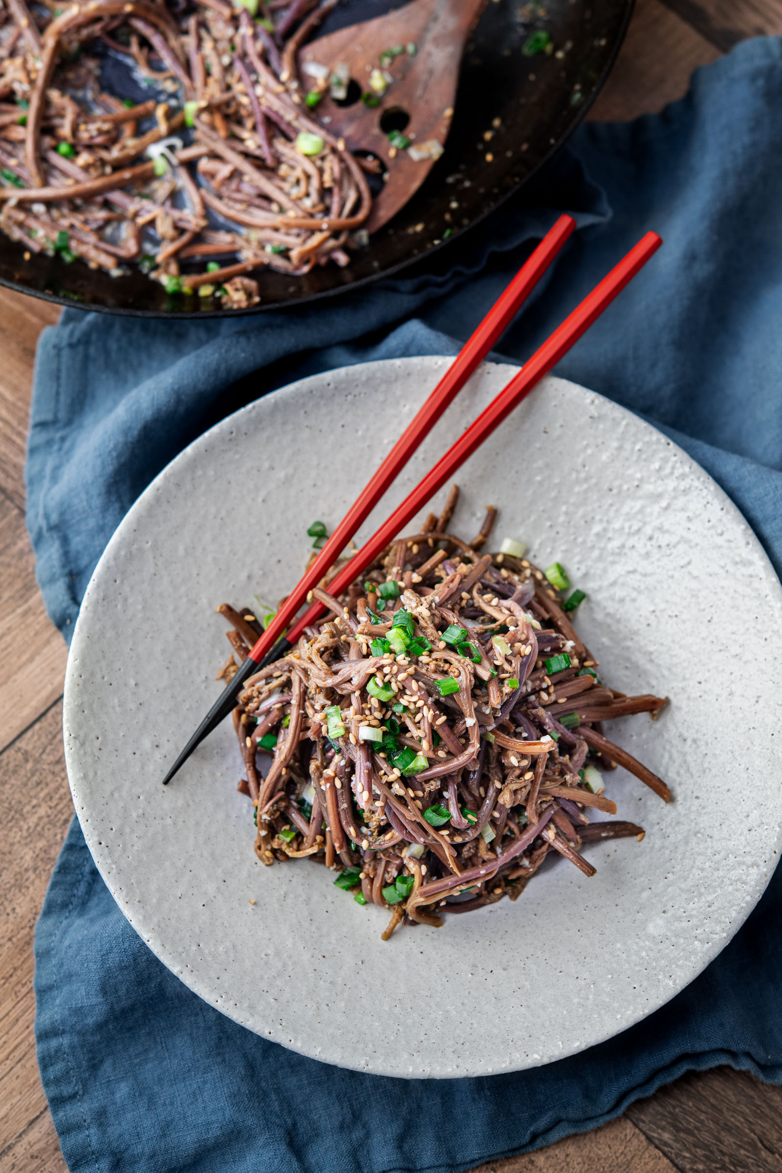 gosari namul (Korean fernbrake) served as a seasoned vegetable side dish