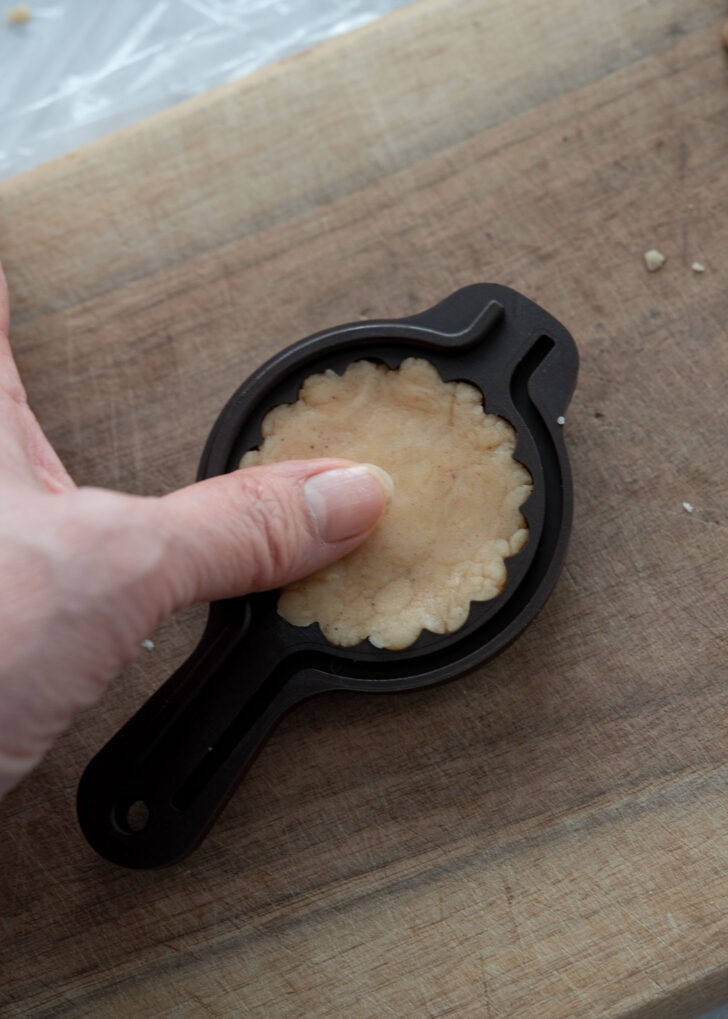 Pressing yakgwa dough into the mold