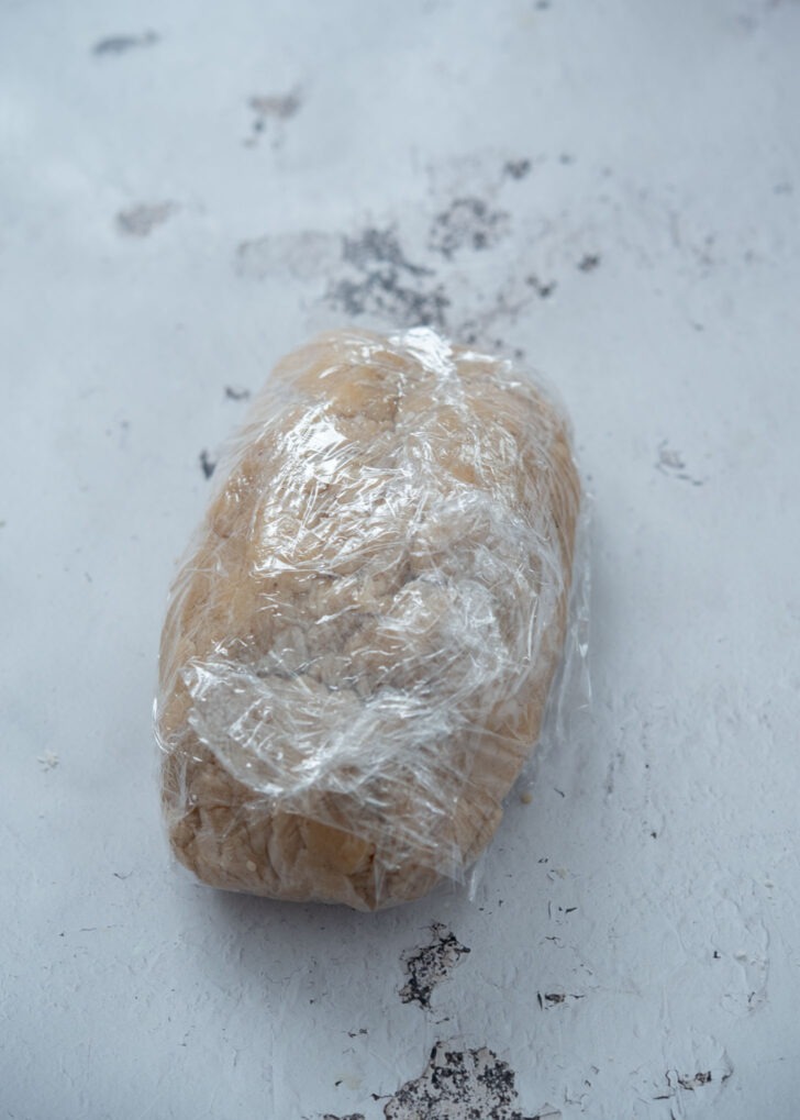 Wrapping the yakgwa dough before chilling